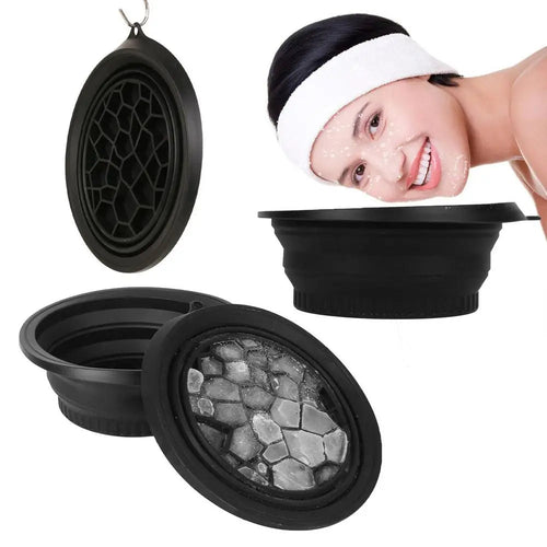 Collapsible Silicone Face Cold Compress Container (4x set)
